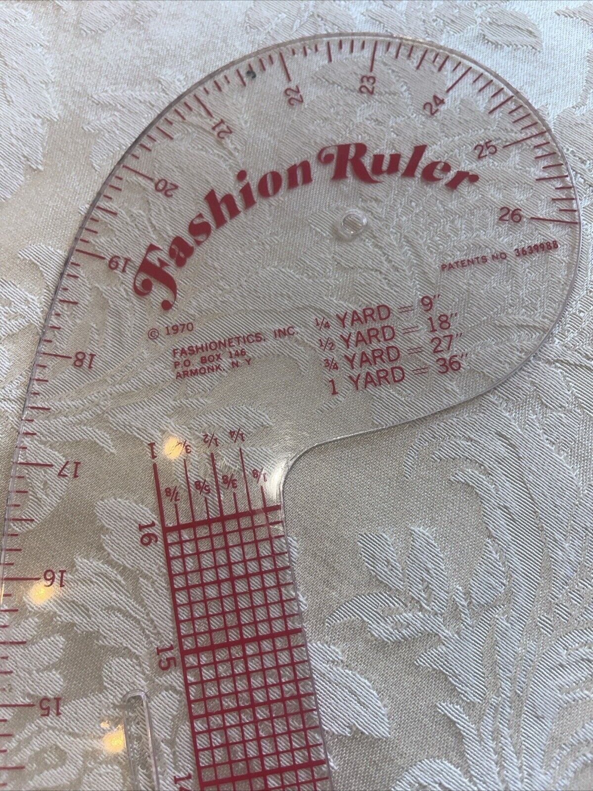 Fashion Ruler - Armhole & Hip Curve, Plastic, Fashionetics 1970 Seamstress -R
