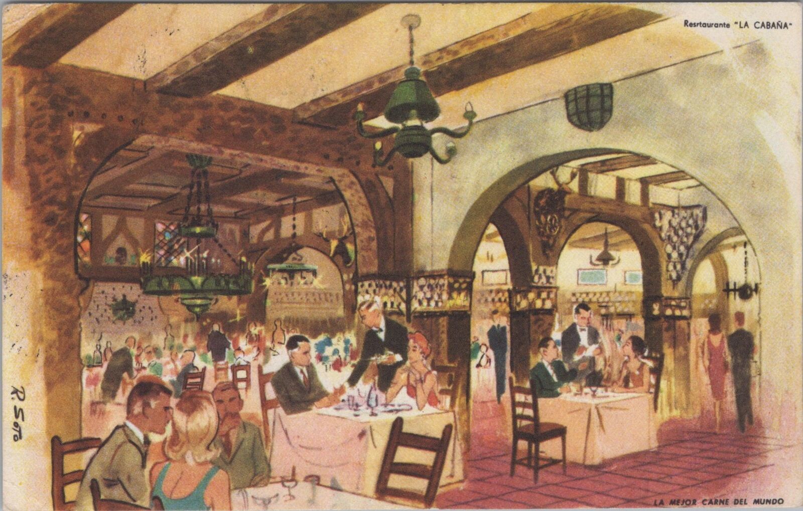 La Cabaña Restaurant Buenos Aires Argentina Postcard