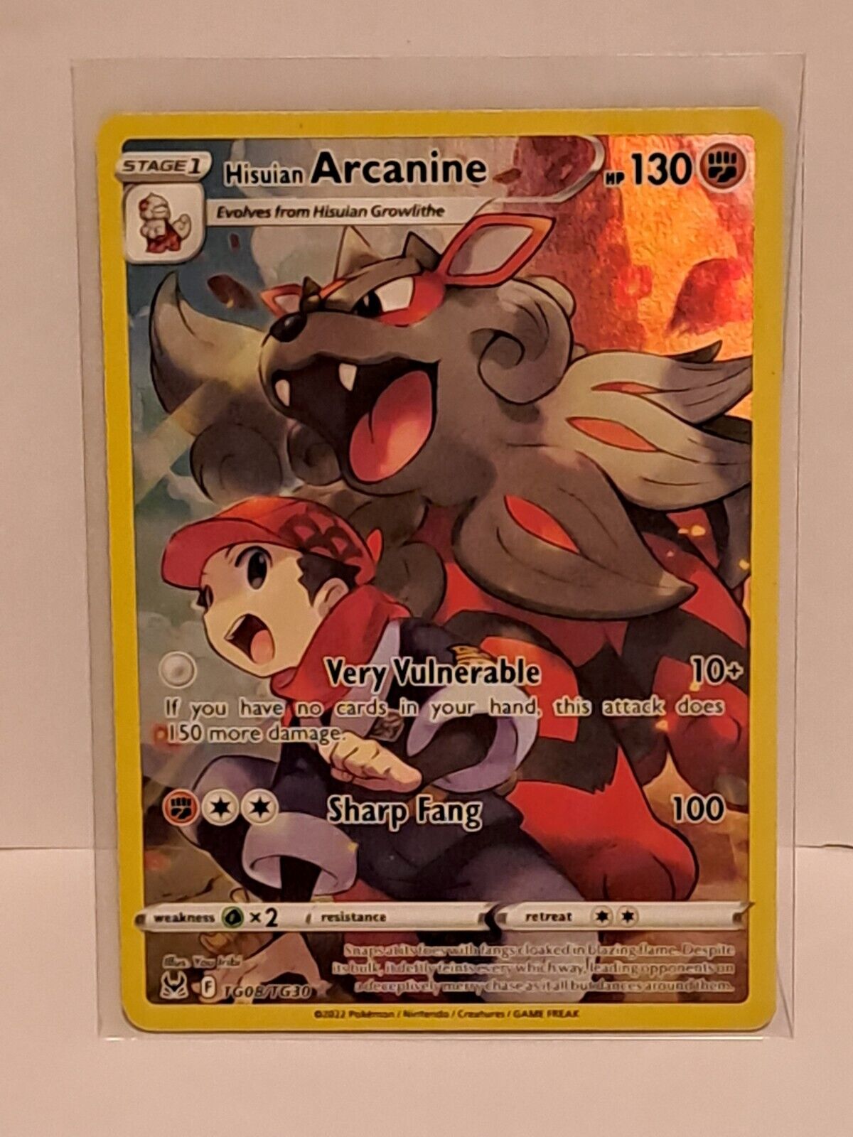 Pokemon Card Hisuian Arcanine TG08/TG30 Trainer Gallery Rare Lost Origin NM