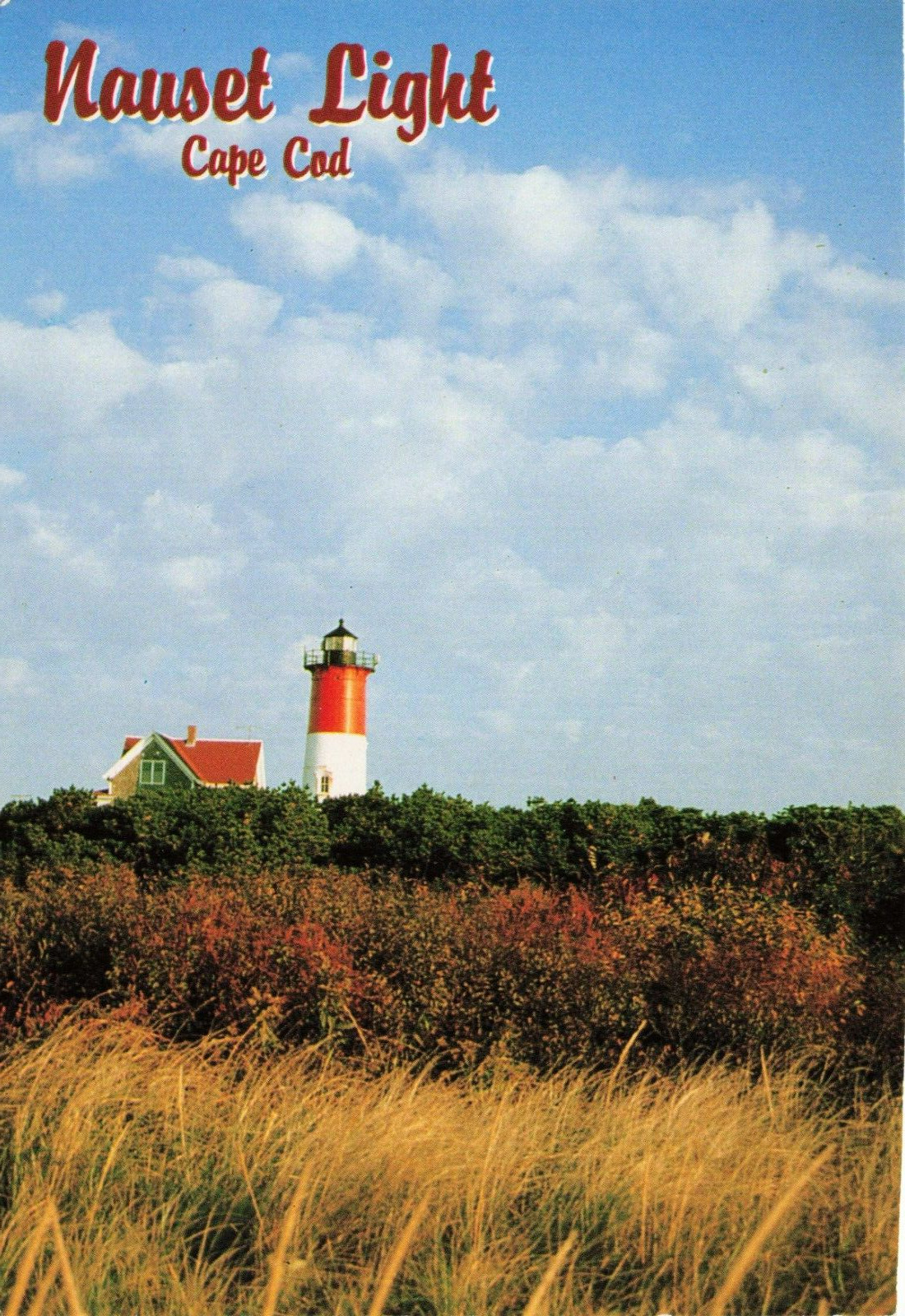 Postcard Nauset Light - Eastham, Cape Cod Massachusetts Lighthouses