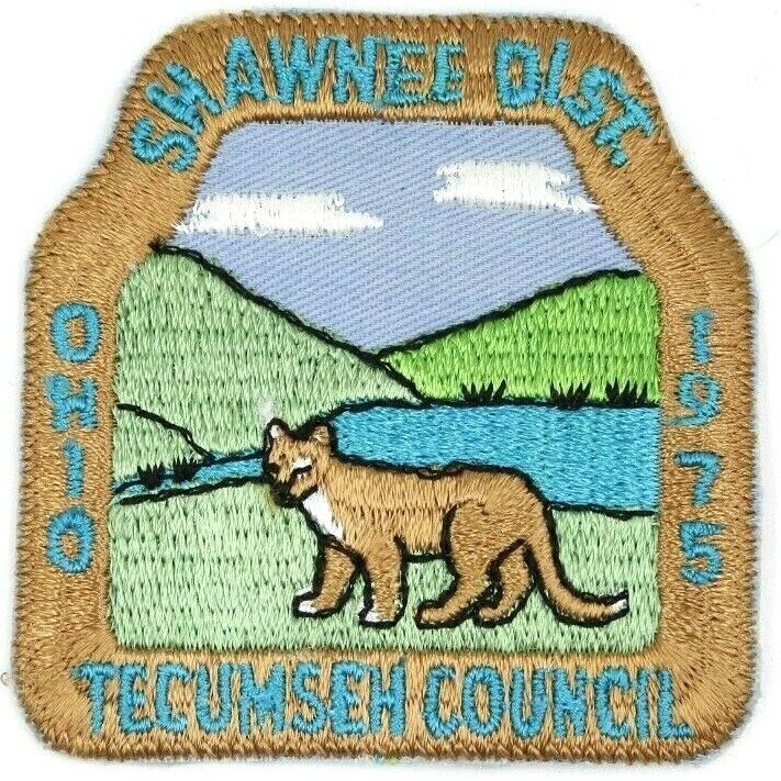 1975 Shawnee District Tecumseh Council Patch Boy Scouts BSA Ohio