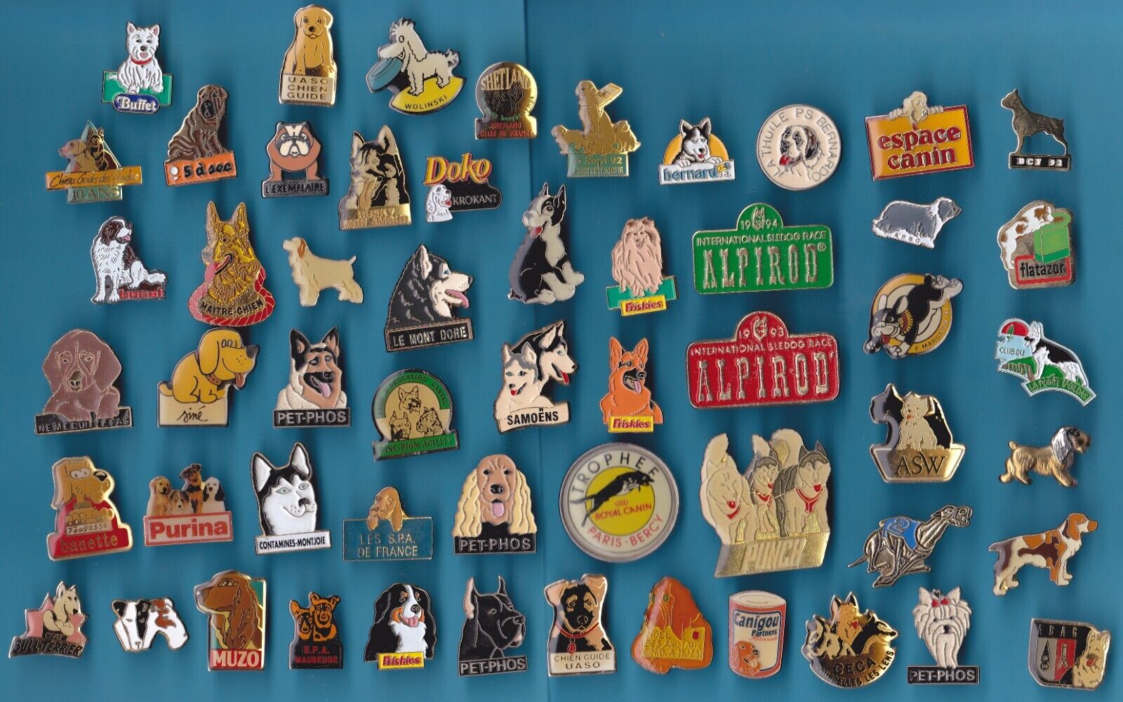 RARE LOT OF 55 PIN\'S CHIEN CANIN MISCELLANEOUS KL65