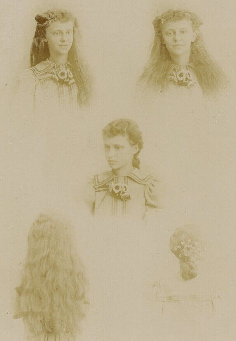 Cabinet Card Photo Multi Image Woman Assorted Hair Styles Fashion St Louis, MI