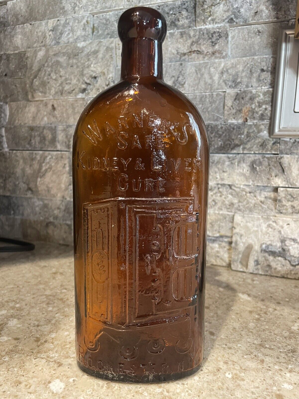 Vintage Antique Warner\'s Safe Kidney & Liver Cure Rochester NY Bottle