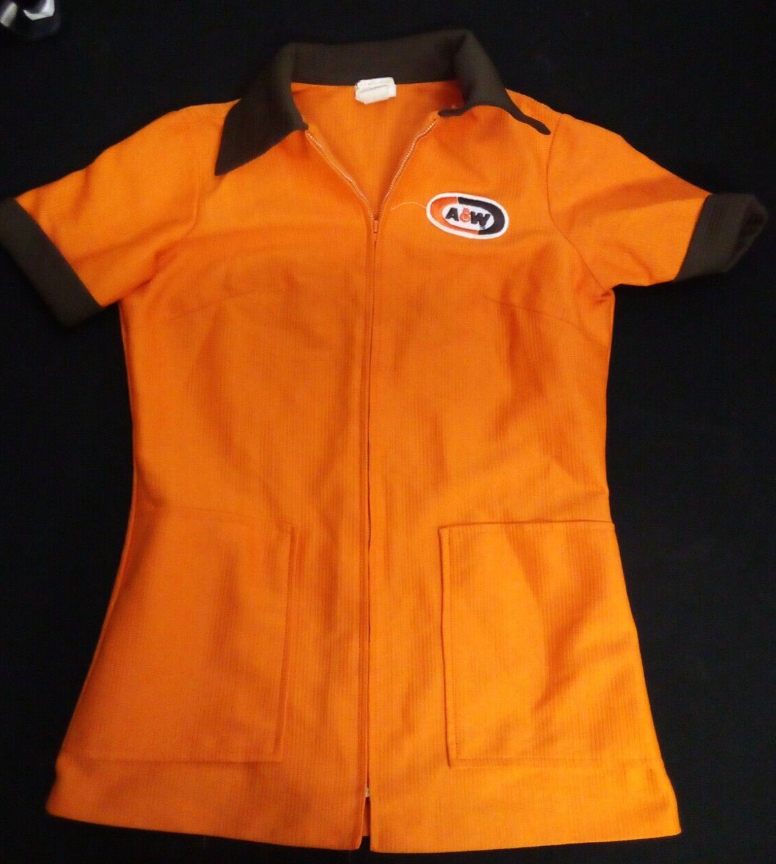VTG 1970S A&W ROOT BEER STAND DRIVE IN UNIFORM SHIRT WOMENS SZ 4 ADVERTISING f