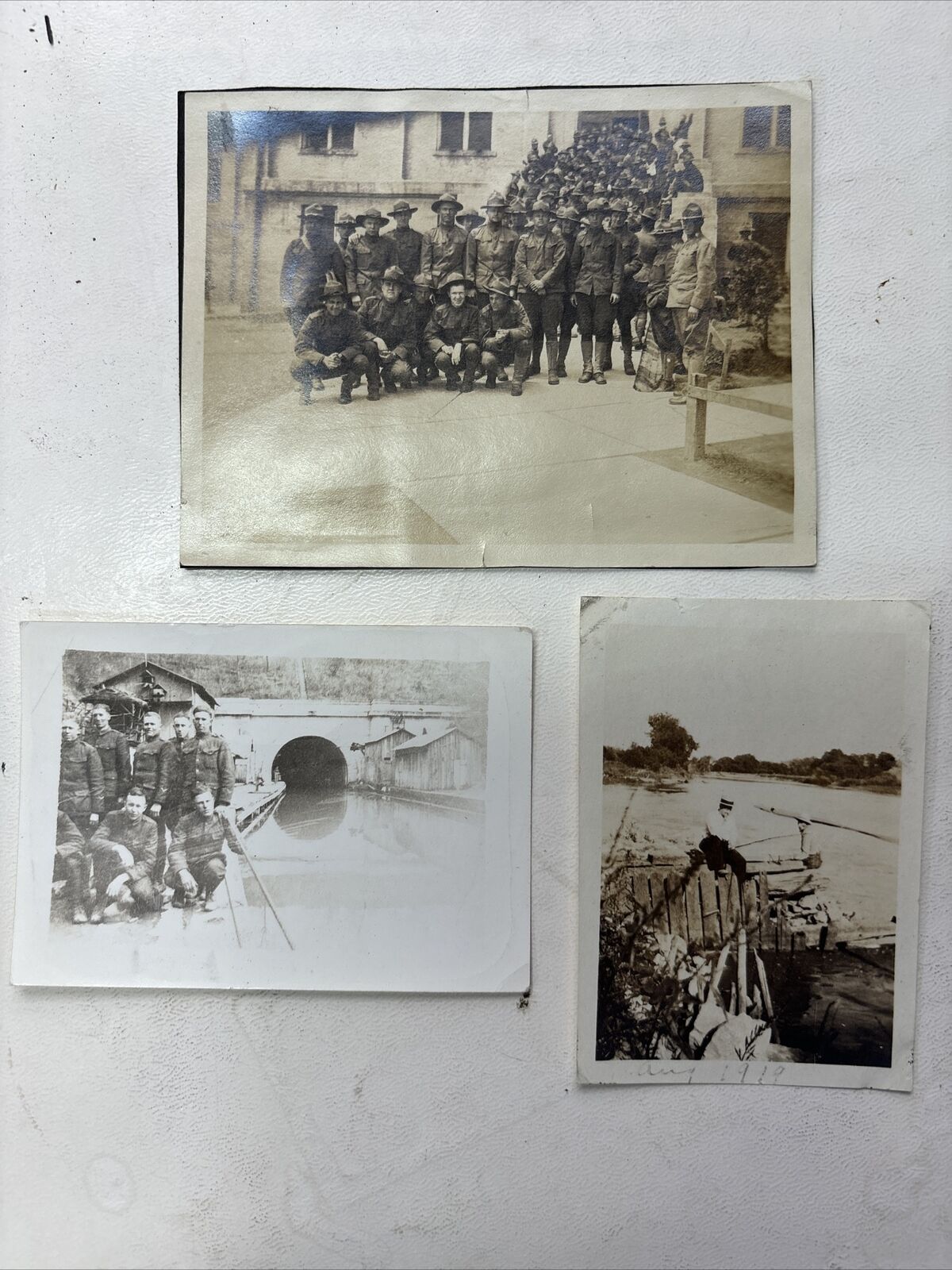 Vintage 1919 WW1 Lot Of 3 Photos Of American Soldiers In France Photo 2x3