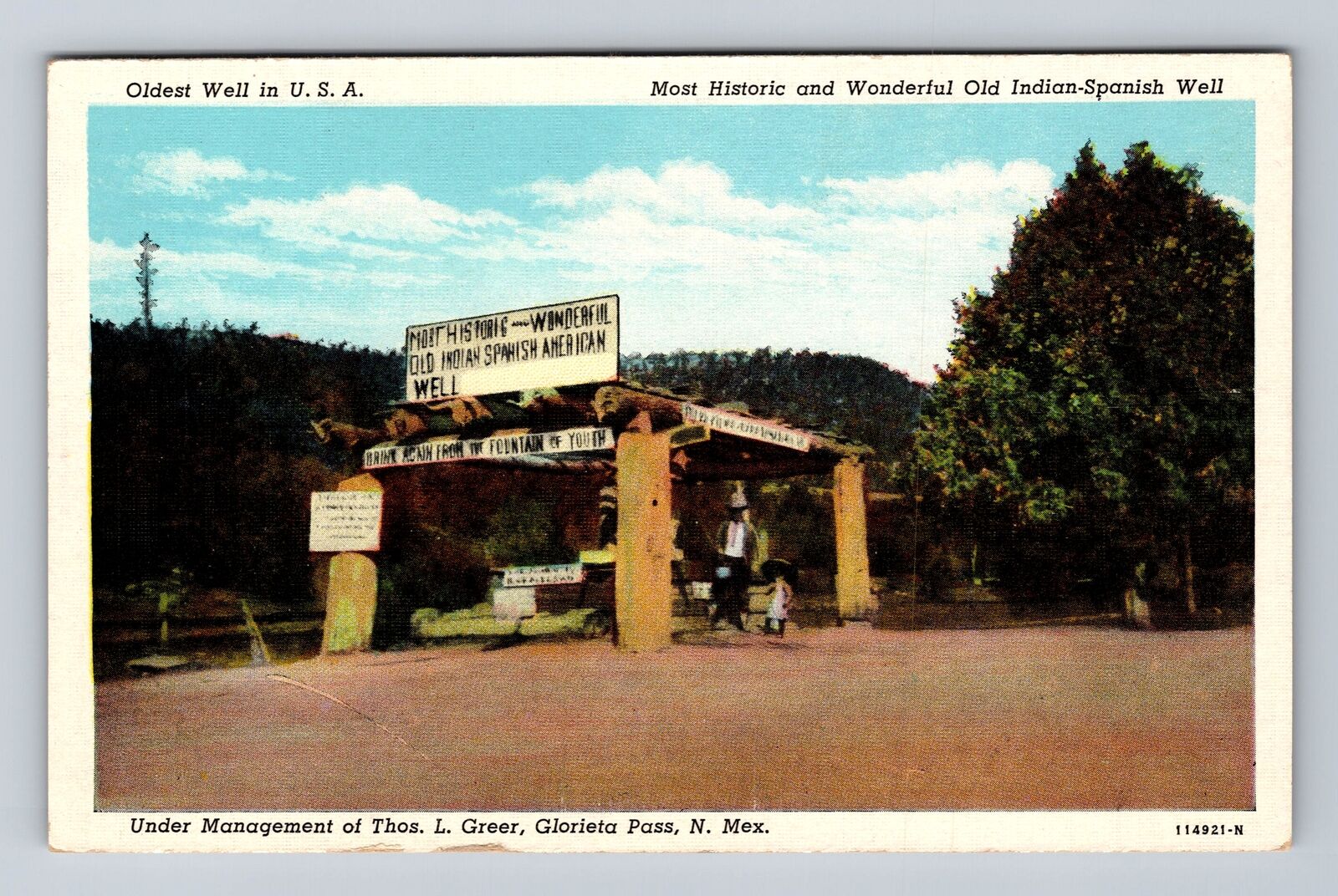 Glorieta Pass NM-New Mexico, Old Indian-Spanish Well Antique Vintage Postcard