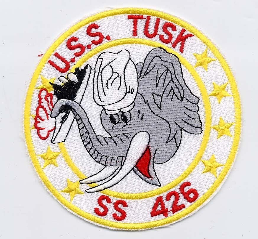 USS Tusk SS 426 - Elephant BC Patch Cat No B467