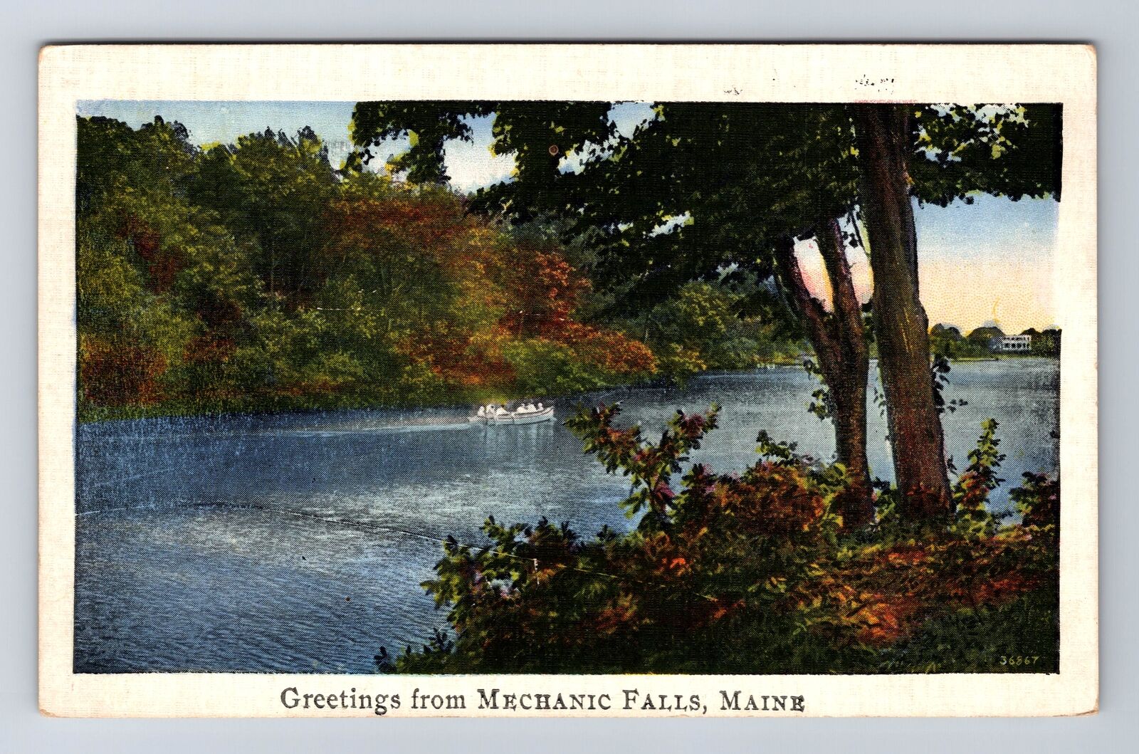 Mechanic Falls ME-Maine, General Greetings, Antique, Vintage c1936 Postcard