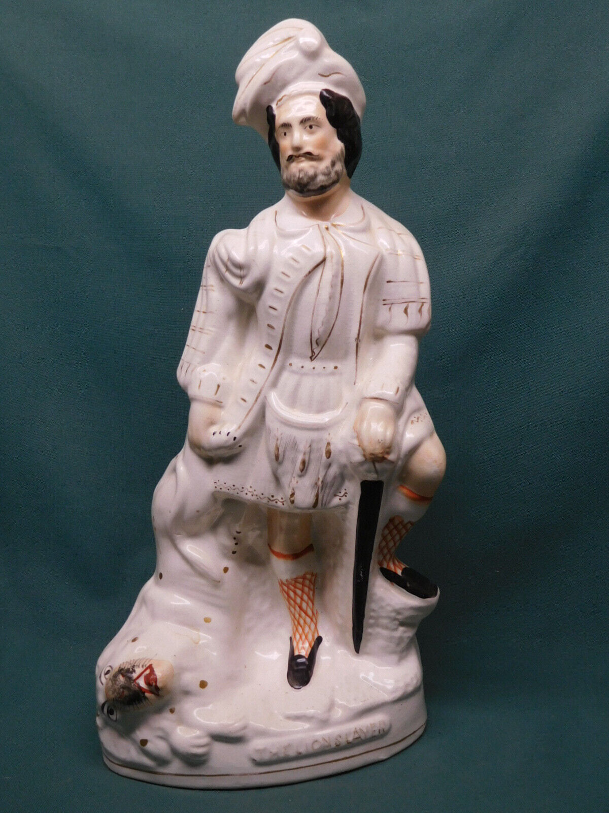 Antique  Staffordshire Highland Lion Slayer figurine figure statue