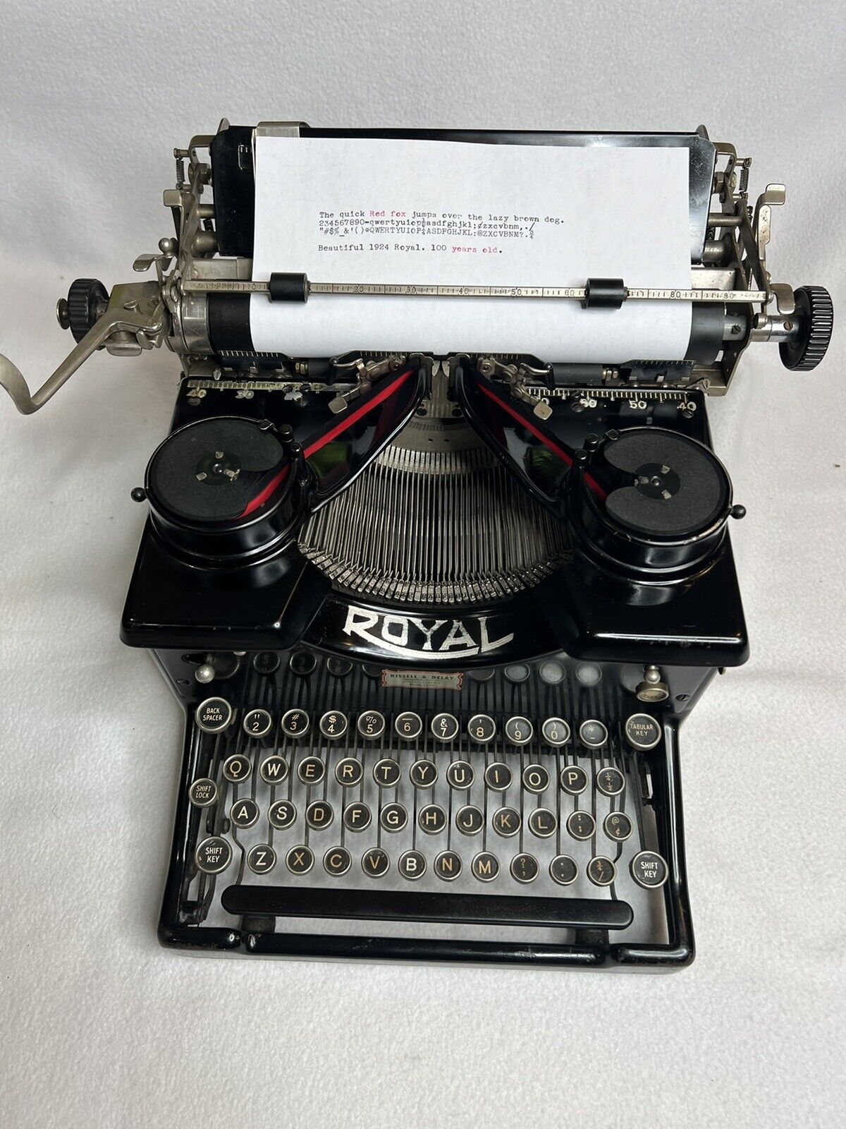 Vintage Beautiful 1924 Royal #10 Typewriter Beveled Glass Types/Looks Great