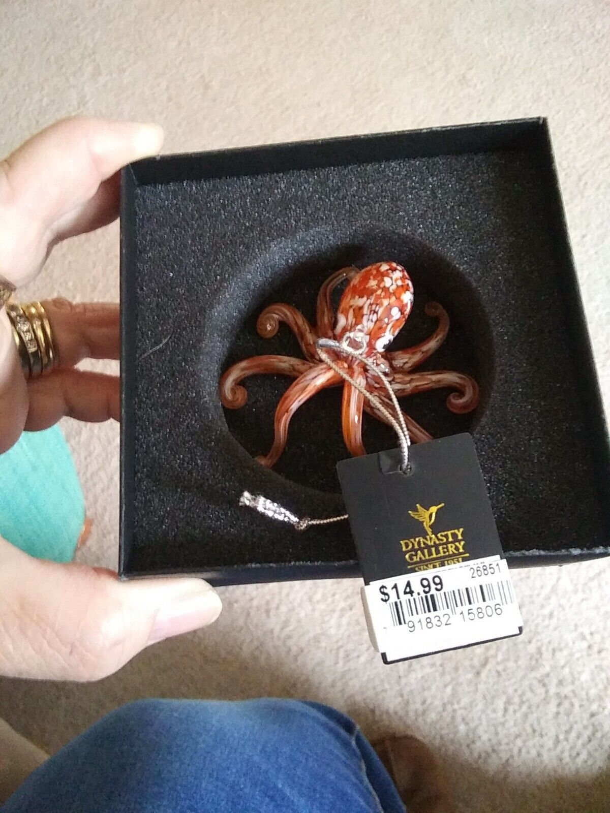Octopus Glass Ornament By Dynasty Gallery New In Original Box Hand Made