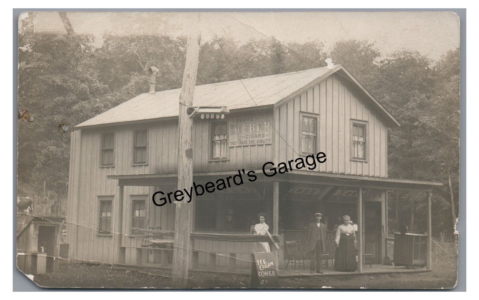 RPPC General Store Ice Cream TOWNVILLE? PA Crawford County Real Photo Postcard