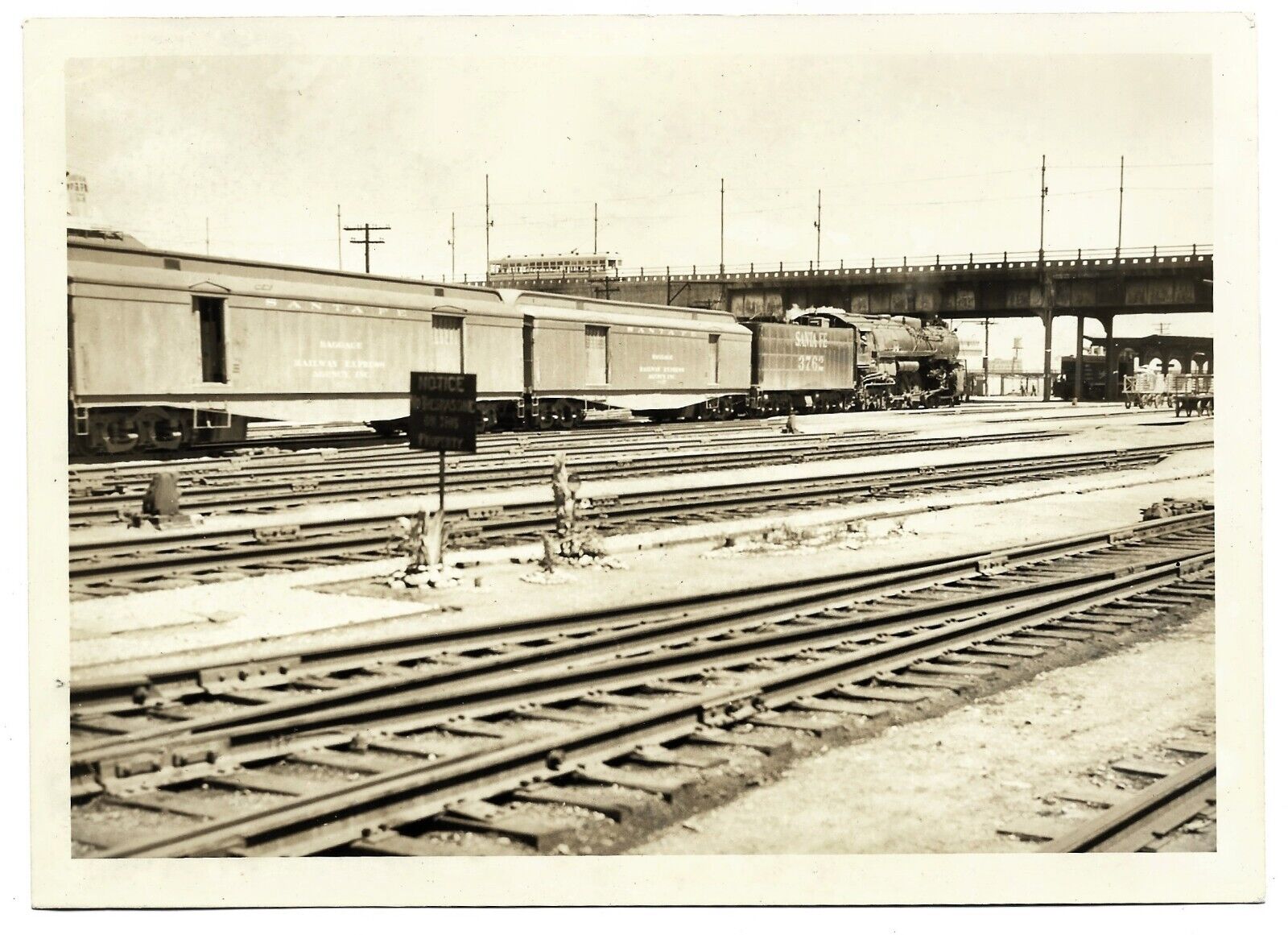 5x7 Vintage Old 1947 Photo ATSF Santa Fe Centennial Ltd Steam Train Engine #3762
