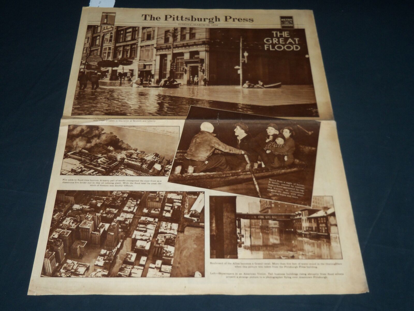 1936 MARCH 22 THE PITTSBURGH PRESS SUNDAY METRO GRAVURE - GREAT FLOOD - NP 4541