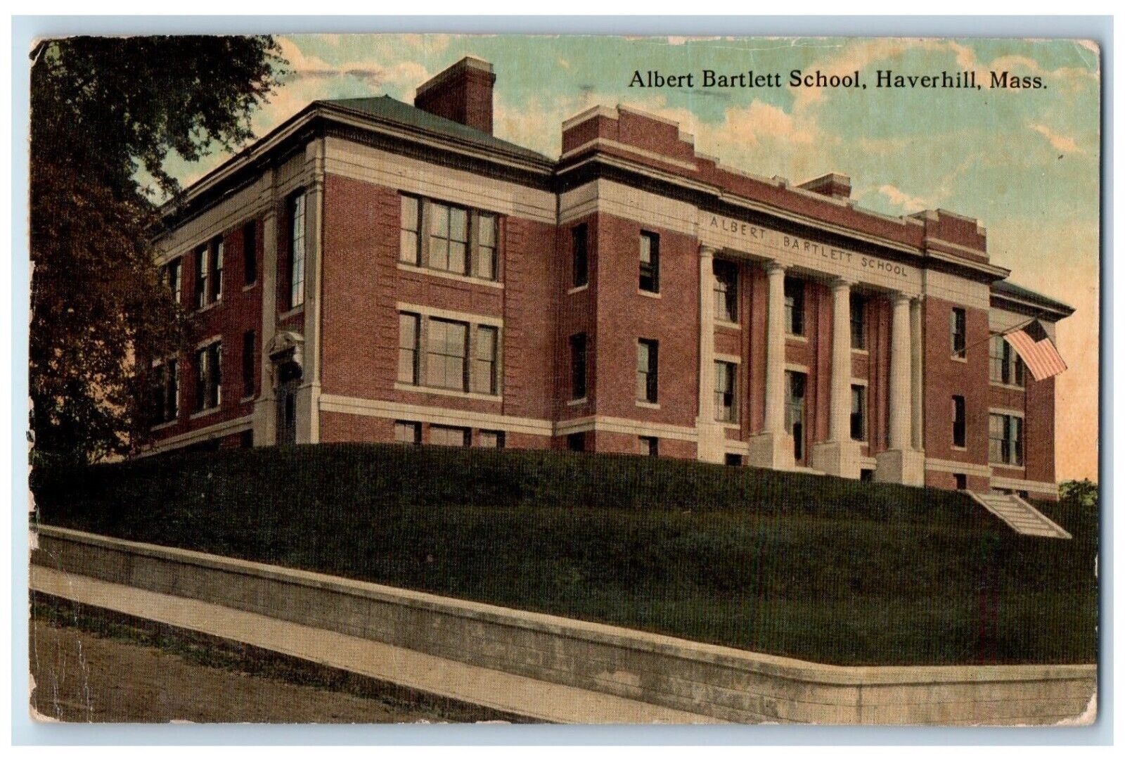 1913 Albert Barlett School Haverhill Massachusetts MA Posted Antique Postcard