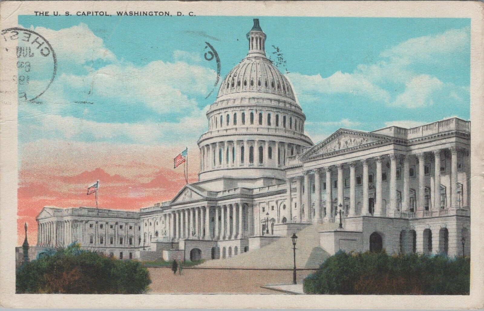 The U.S. Capitol Washington D.C. Posted Building White Border Vintage Post Card
