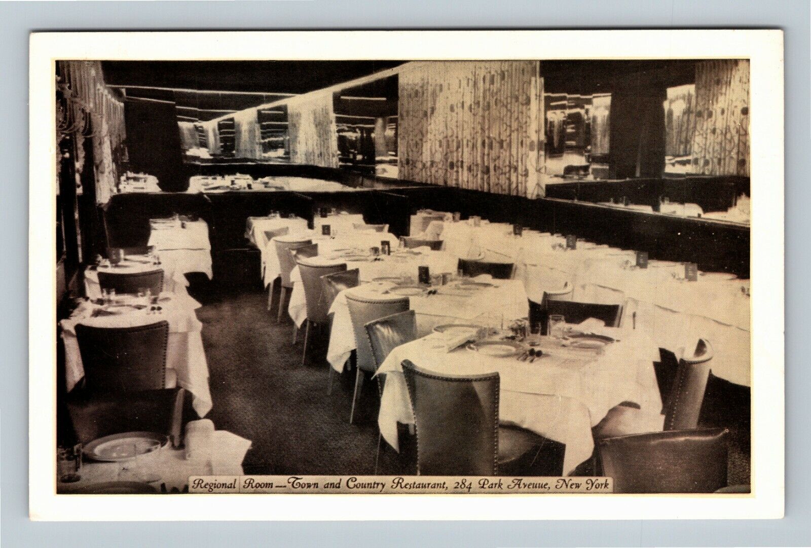 Town and Country Regional Room Dining Antique Vintage New York City Postcard