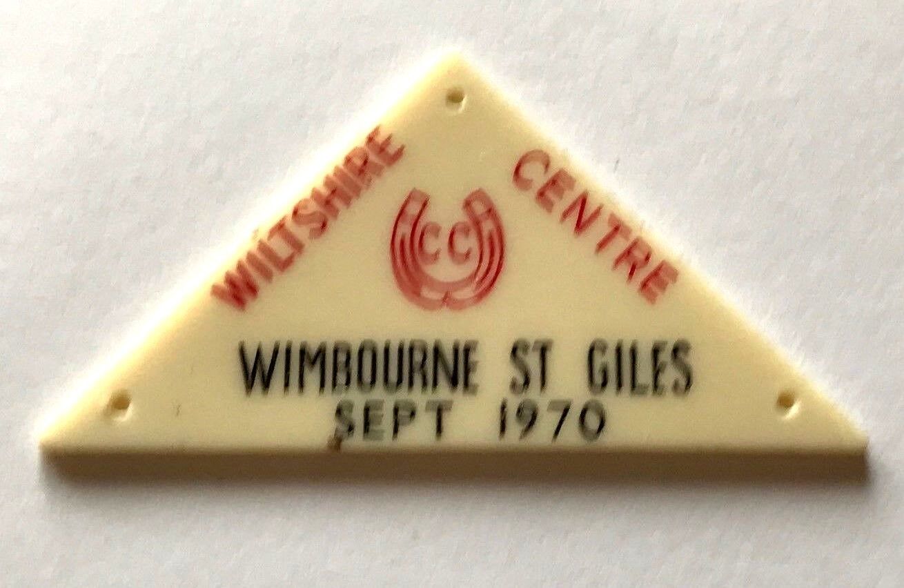 caravan plastic plaque - wiltshire centre . wimbourne st giles sept 1970