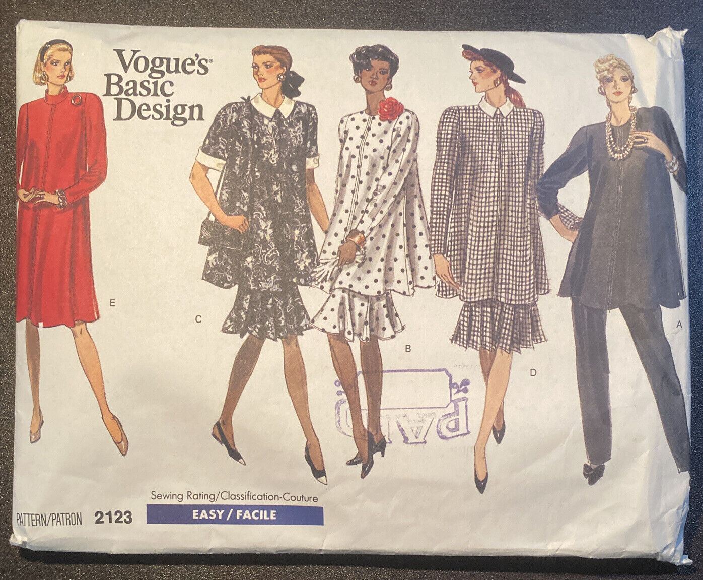 Vogue Pattern 2123 Maternity Dress Tunic Skirt Pants Cut Complete Size 18 20 22