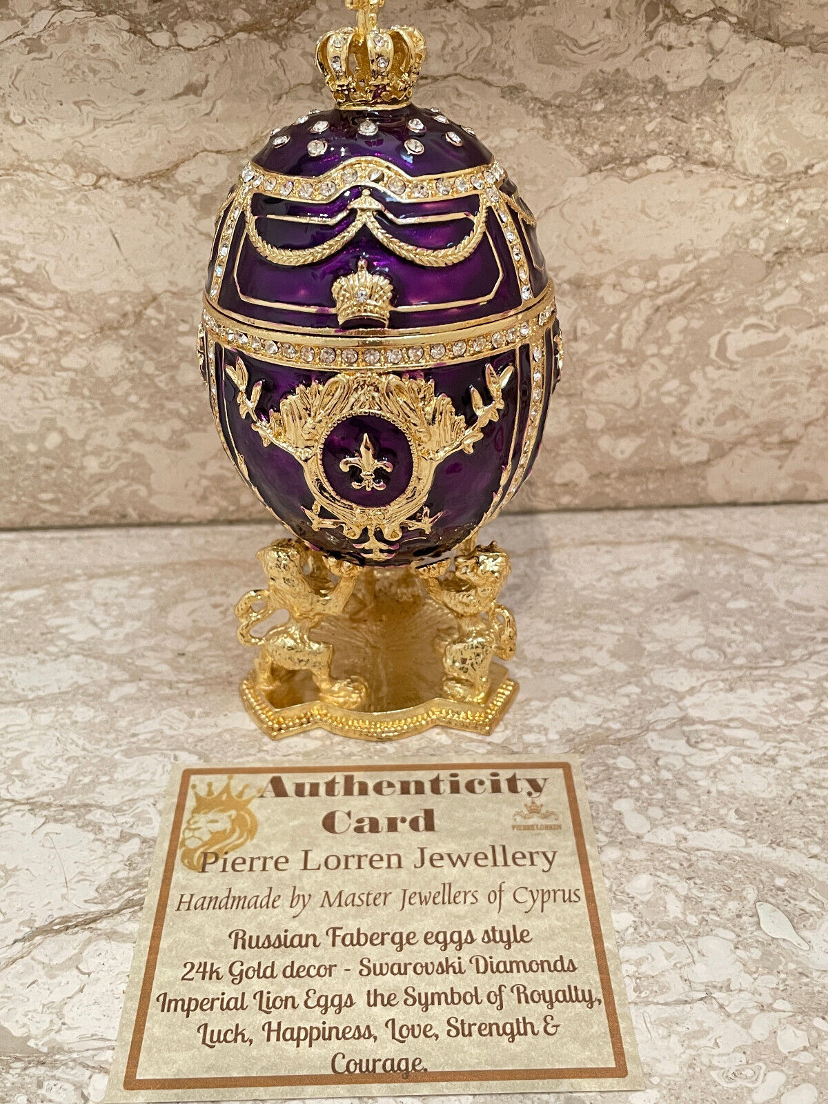 Designer Fabergé egg jewelry box Faberge egg 24k Gold  Fabergé Anniversary gift
