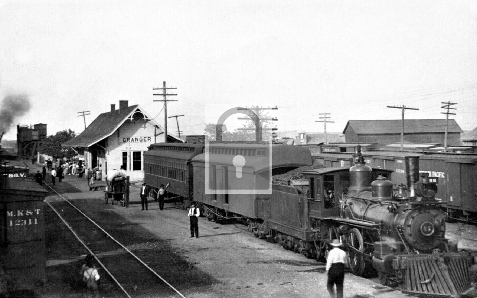 Railroad Train Station Depot Granger Texas TX Reprint Postcard