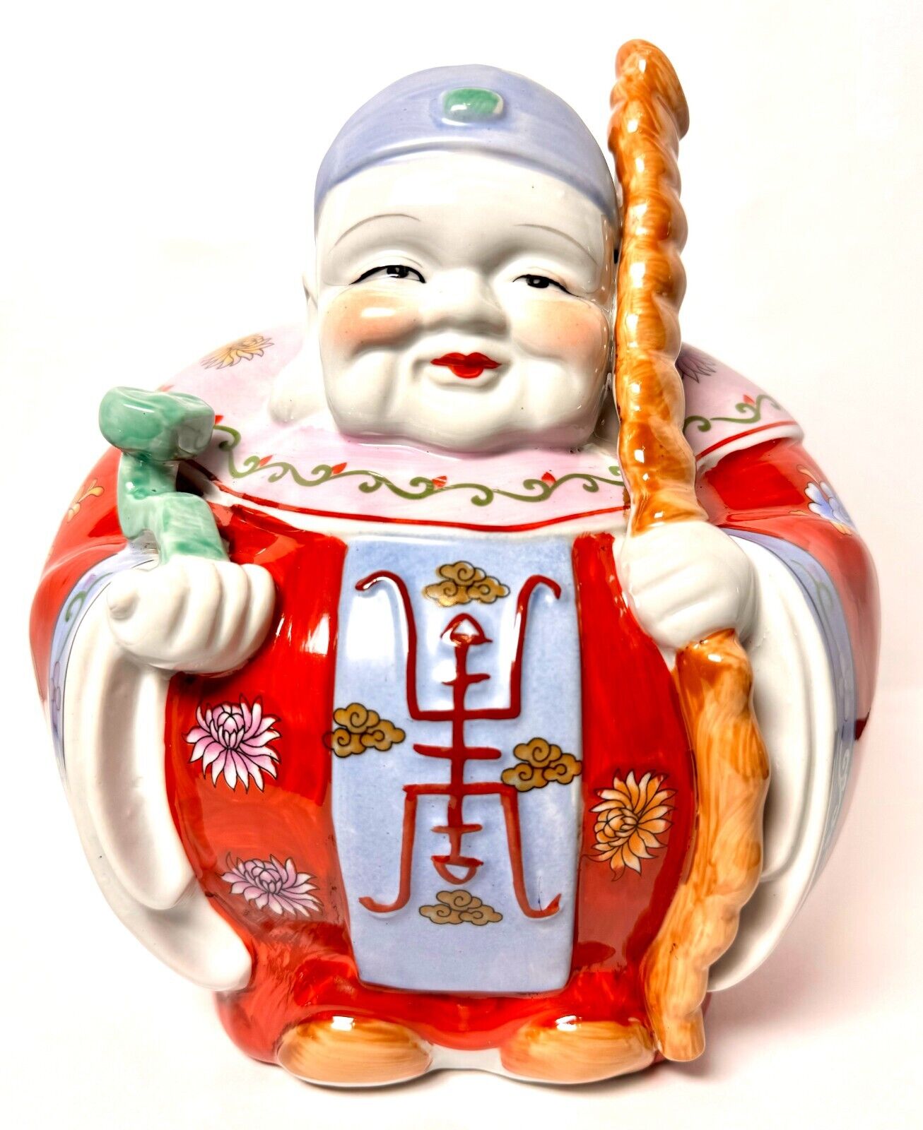 Vintage Porcelain Jurojin God of Happiness & Longevity Resembles Happy Buddha