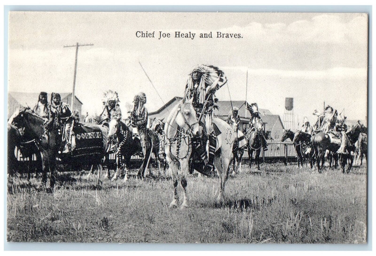 c1910\'s Chief Joe Healy And Braves Blackfeet Indians Unposted Vintage Postcard