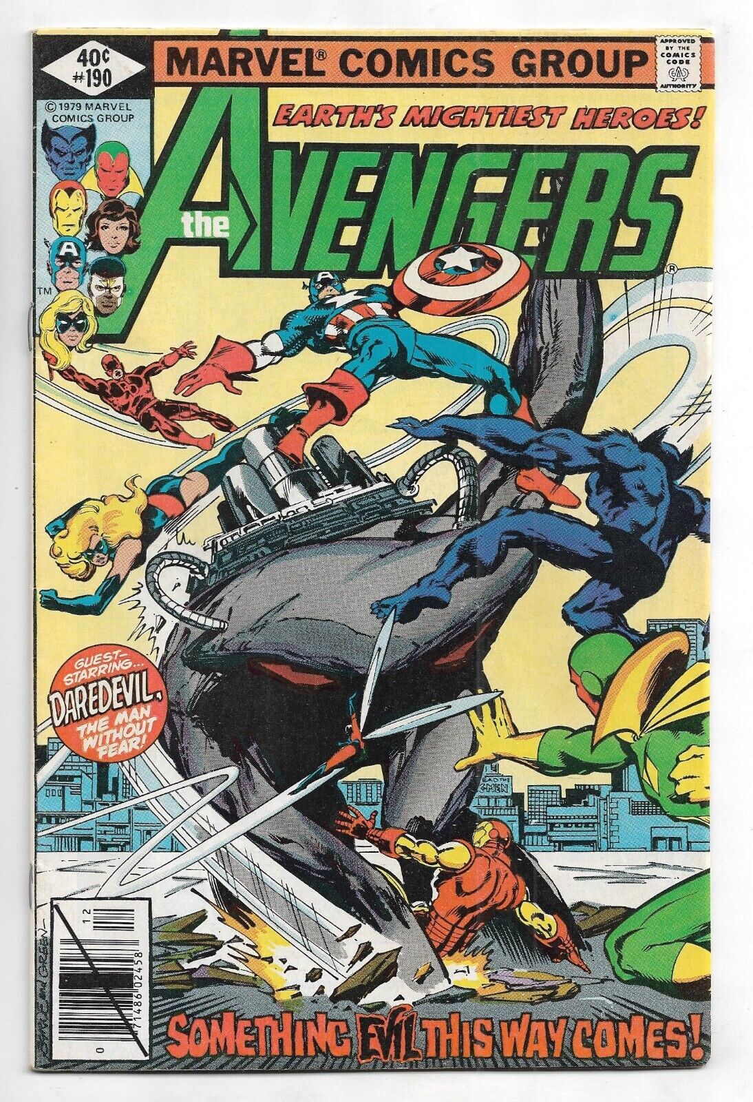 The Avengers #190 Marvel Comics 1979 John Byrne art/ Daredevil / Grey Gargoyle  