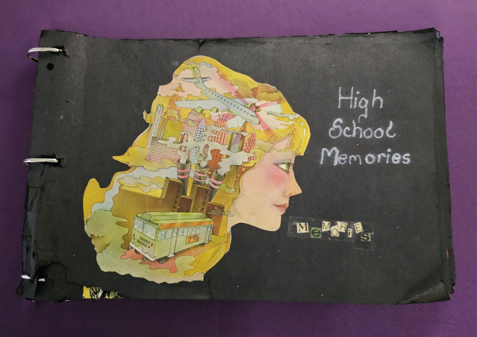 Large 1970s Vintage High School Scrapbook Elisa Phipps Galax, VA 20 Pages
