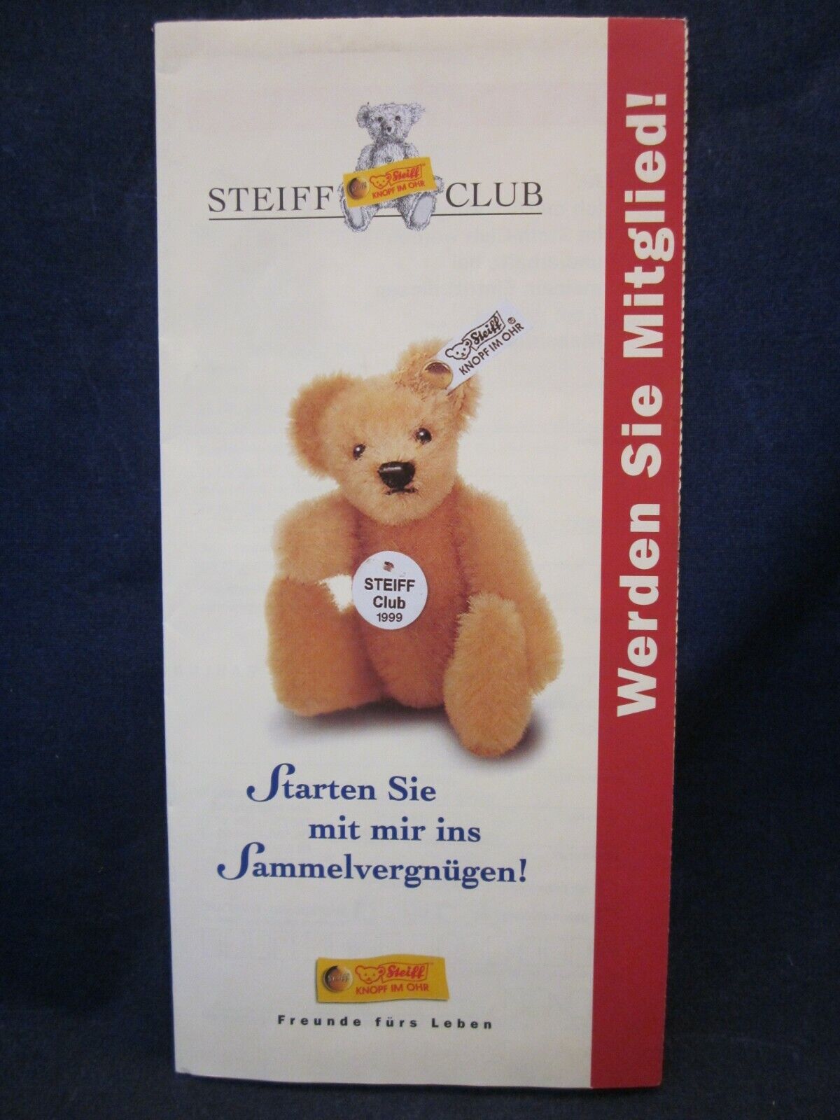 Steiff Club Application in GERMAN VINTAGE EXCELLENT