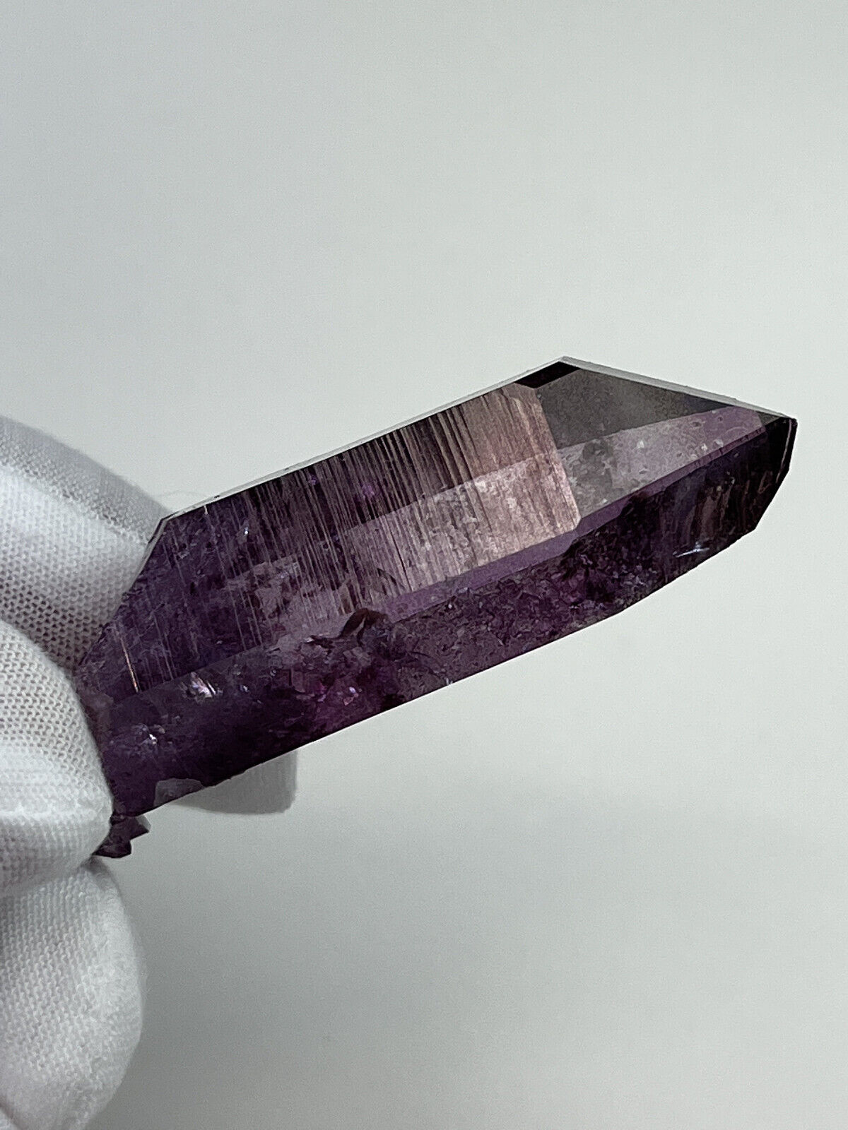 Rare Large Purple Mist Aura Arkansas Quartz Crystal Point