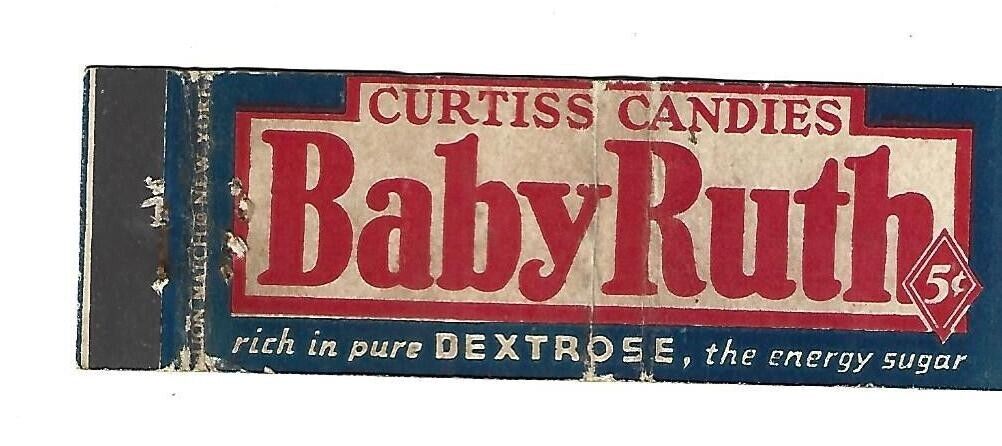 Baby Ruth Candy Bar - 5 Cents  Matchcover    Curtiss Candies