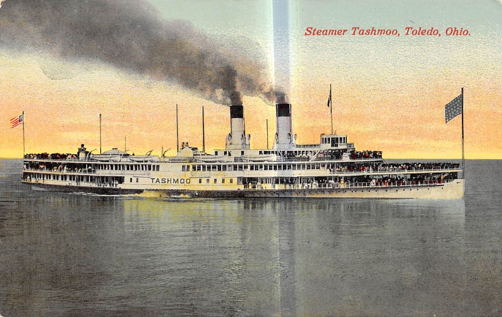 TOLEDO Ohio postcard steamer TASHMOO Great Lakes ship