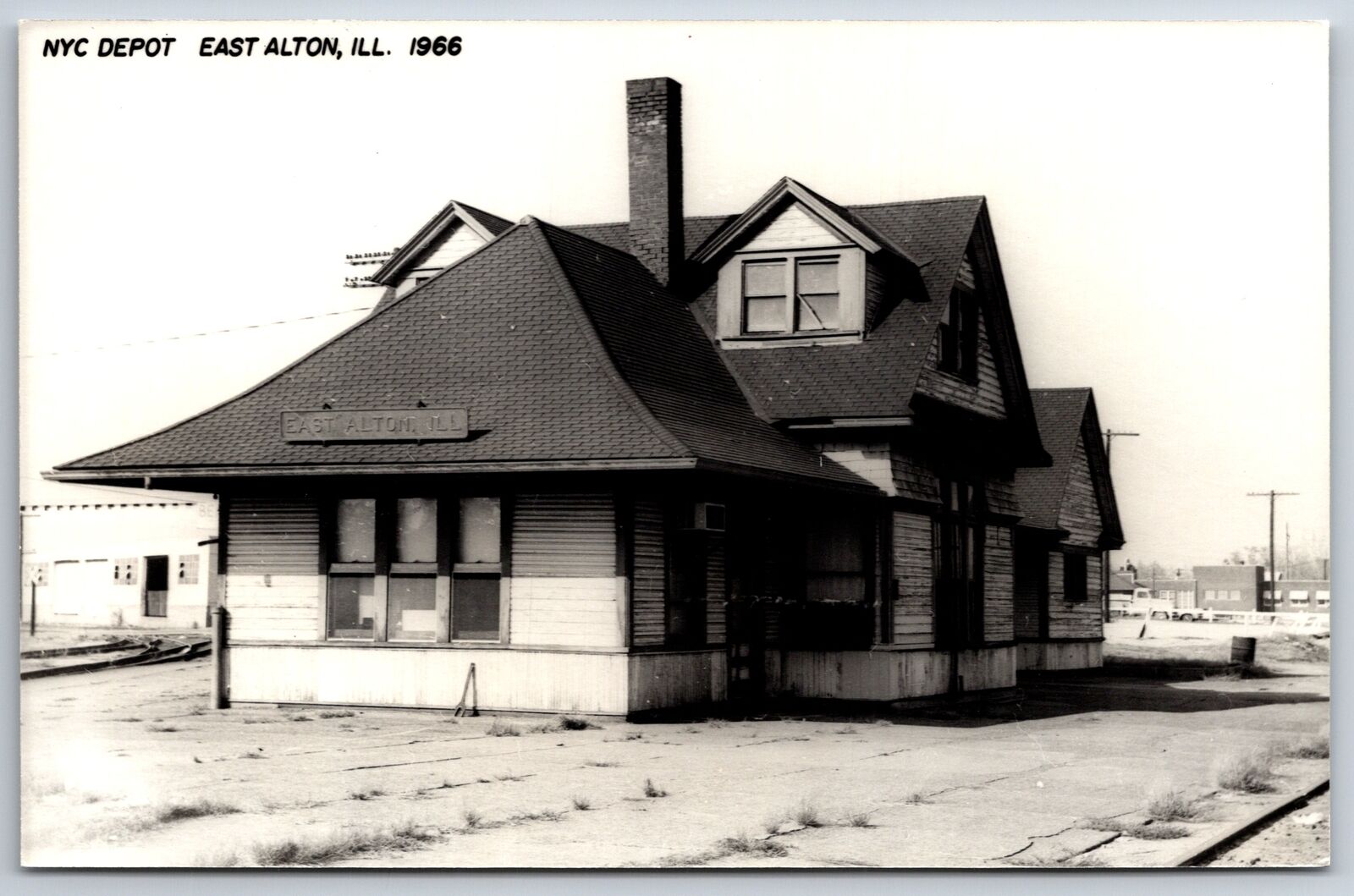 East Alton Illinois~NYC Railroad Depot~Industrial Buildings~1966 RPPC