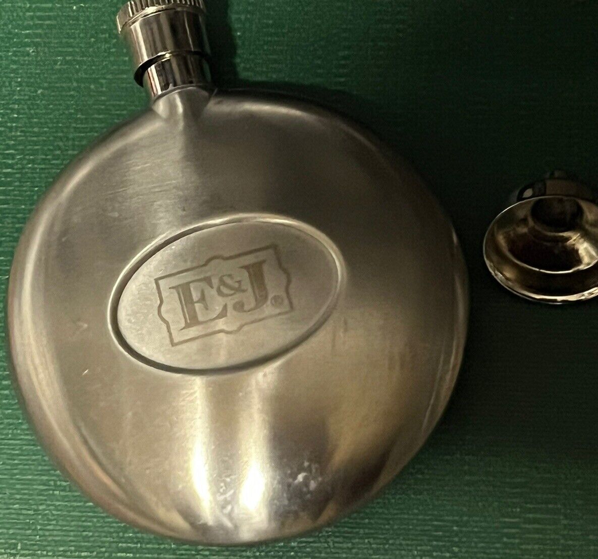 Vintage E & J Round Flask  W/funnel Great Shape
