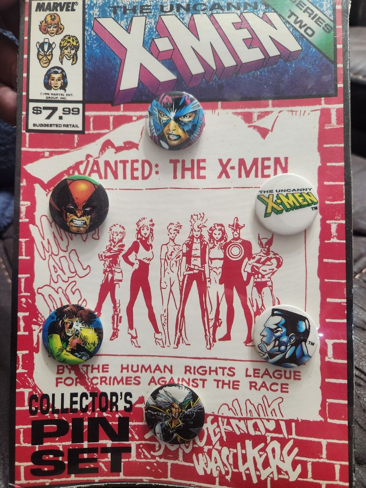 Vintage Marvel Comics Uncanny X-Men Series Two Collector's Pin Set of 6 Sealed