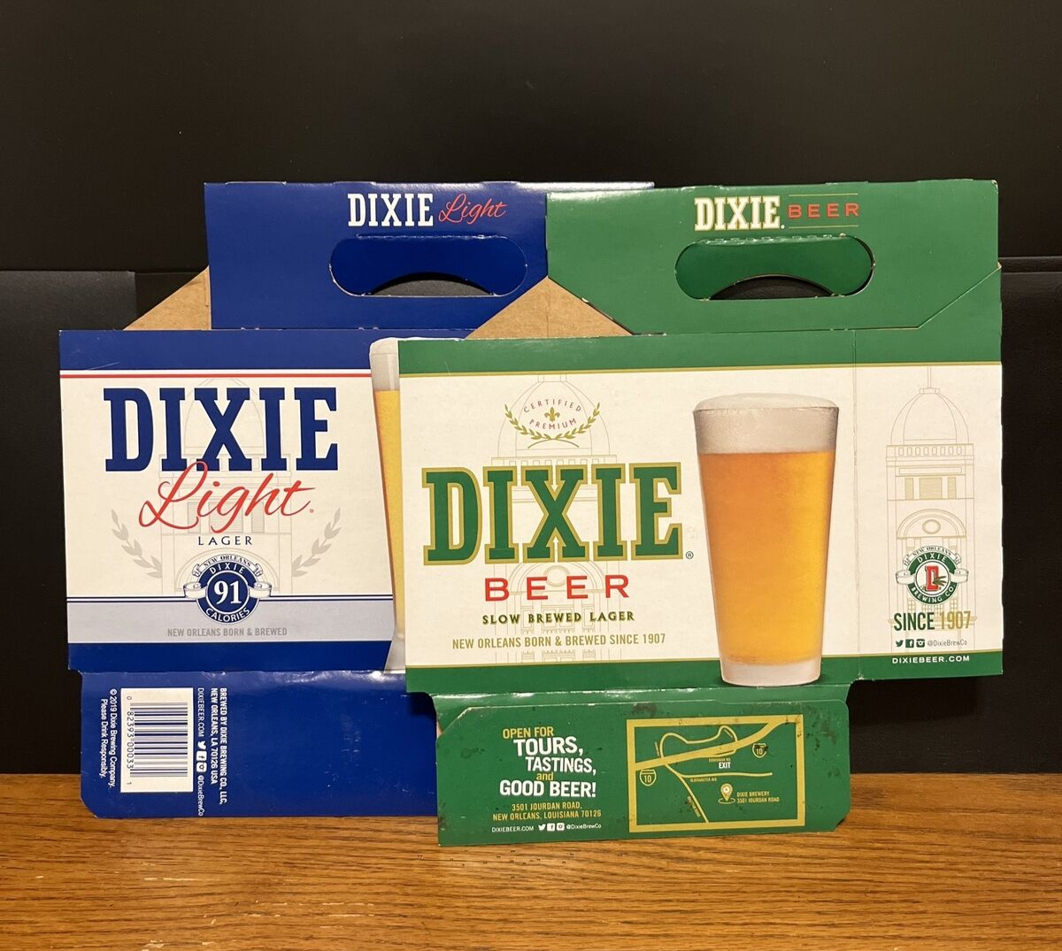 Dixie Beer Cardboard 6 Pack Bottle Holder Folded Dixie Light Lot