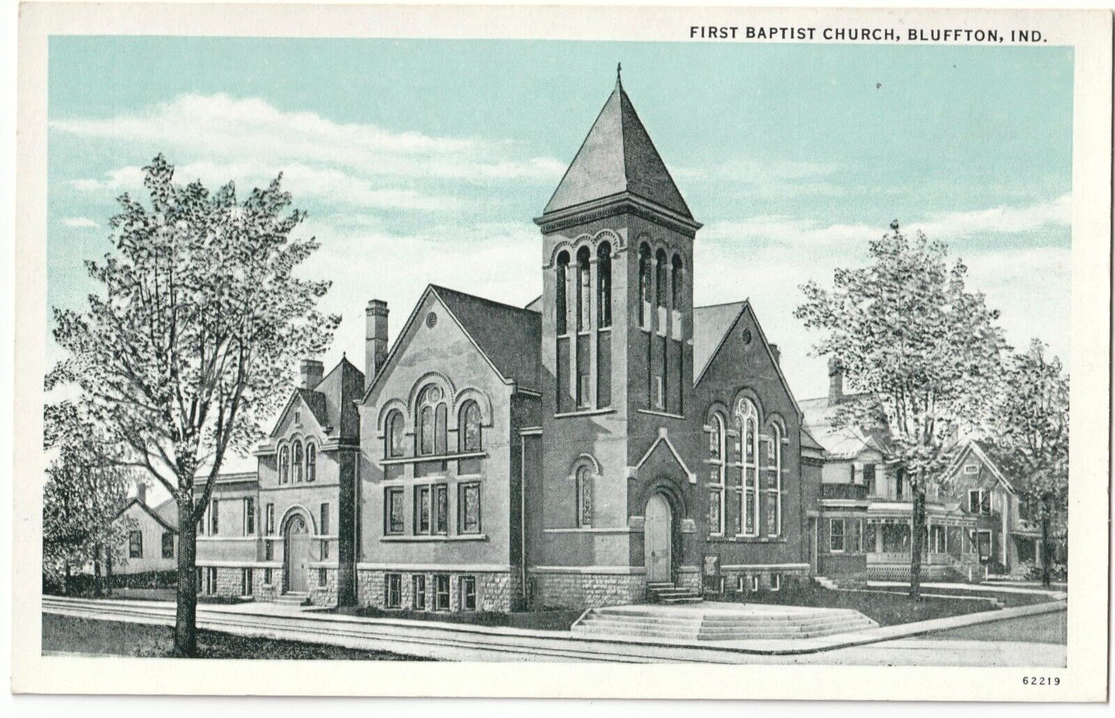 First Baptist Church-Bluffton, Indiana IN-antique unposted postcard
