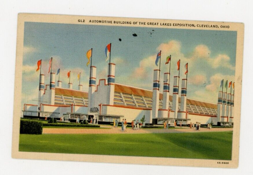 Vintage Postcard  OHIO CLEVELAND   EXPO AUTOMOTIVE BUILDING   LINEN  POSTED 1936