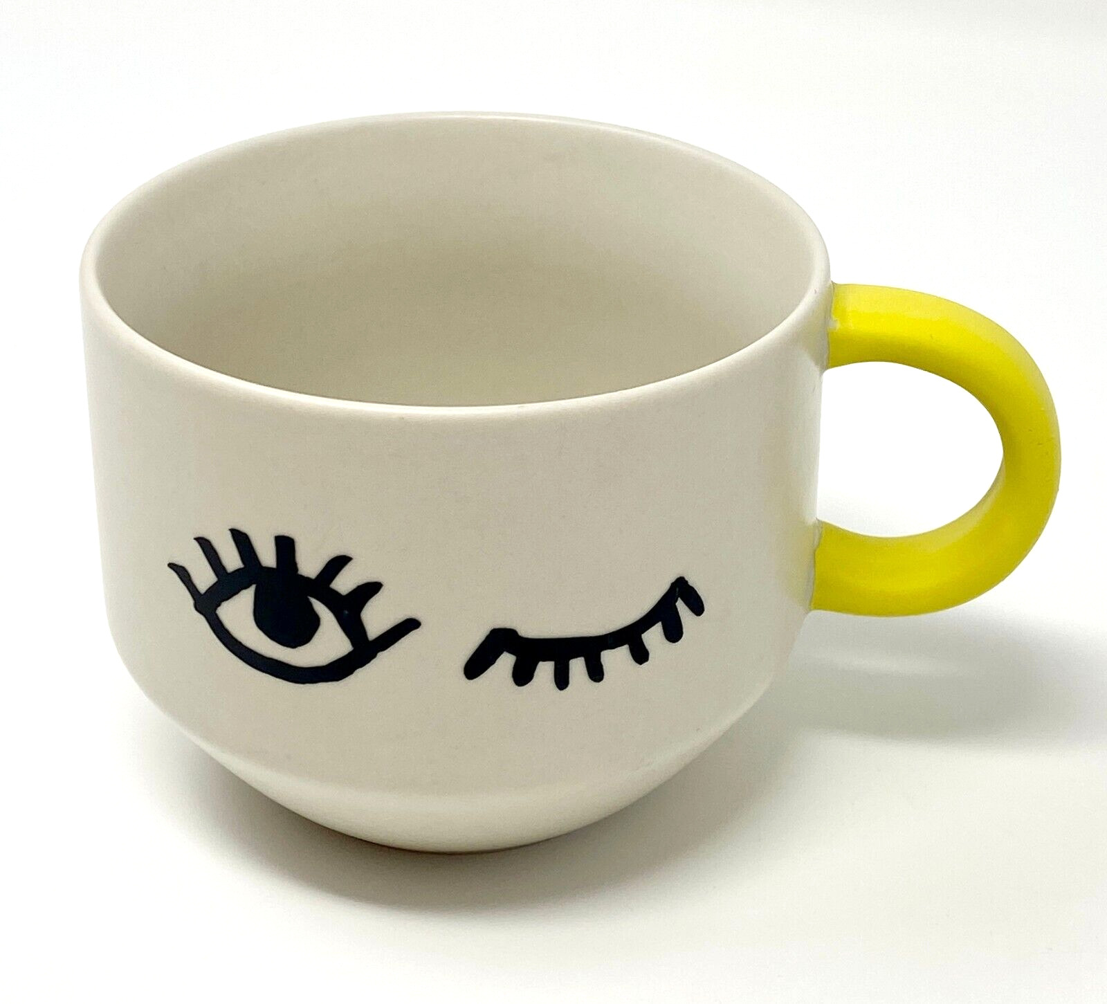2017 Starbucks Siren Eyes Wink Eyelash Coffee Mug 14 oz Ceramic White Yellow