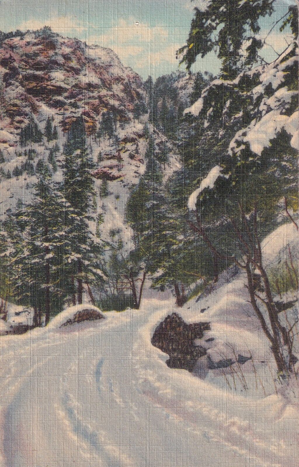 Karval Colorado CO Winter Cheyenne Canon Pike Peak Region 1947 Postcard D13