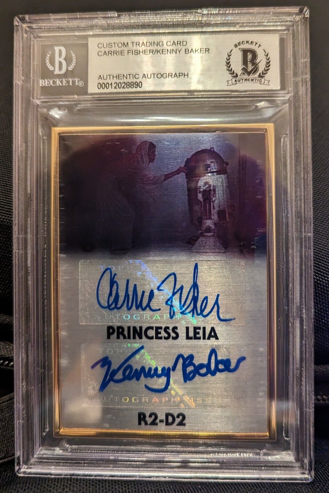 Star Wars autograph custom card dual signed Carrie Fisher Kenny Baker