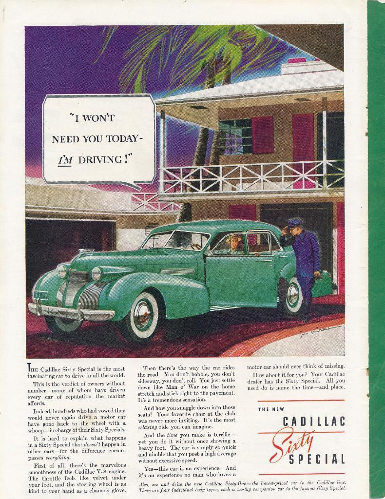 Magazine Ad - 1939 - Cadillac Sixty Special