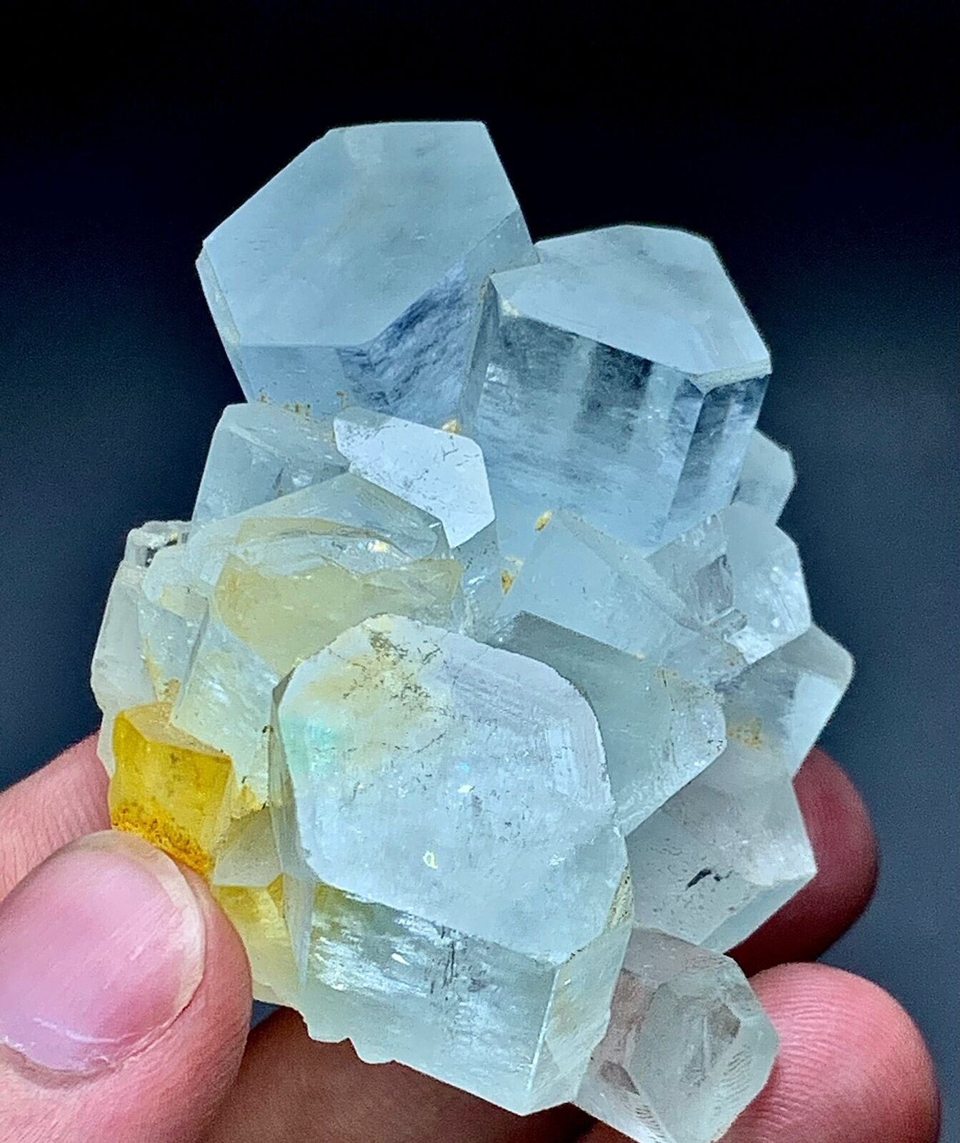Natural Terminated Aquamarine Crystal Cluster Specimen