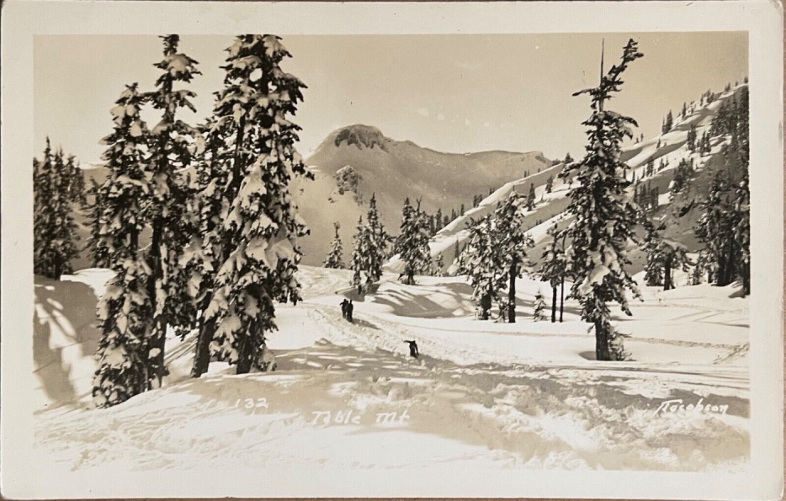 RPPC Washington Table Mountain in Winter Real Photo Postcard c1940