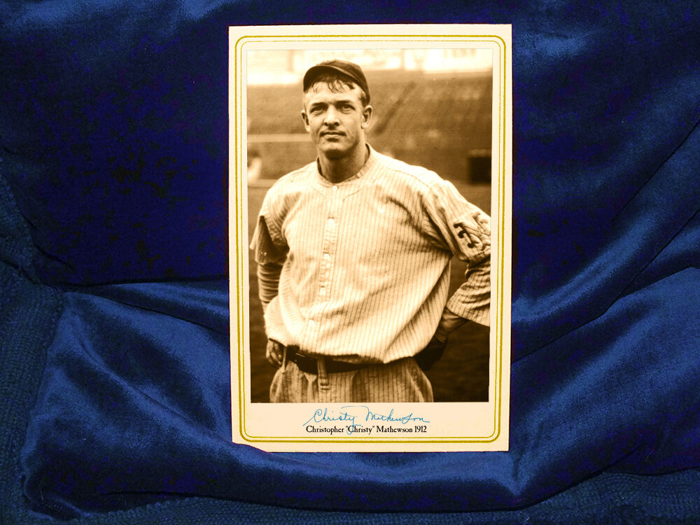 CHRISTY MATHEWSON NY Giants 1912 Baseball Great Cabinet Card Photo Autograph