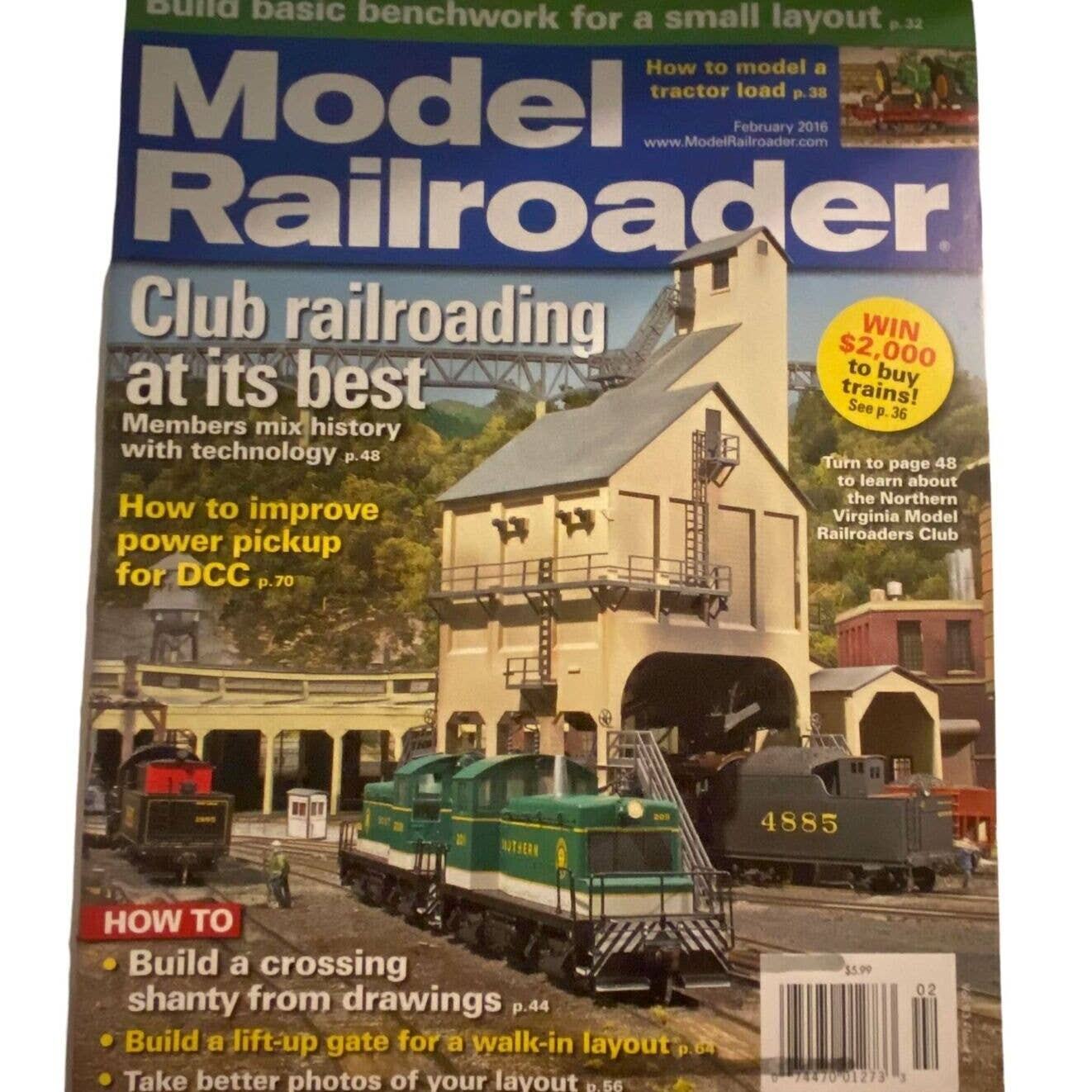Model Railroader February 2016 Flatcar Full Of Tractors Club Railroaders