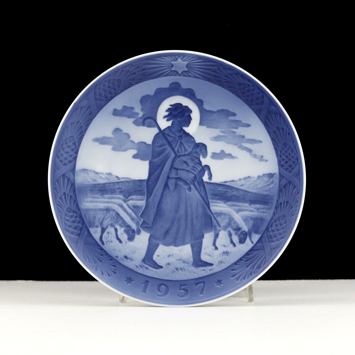 1957 Royal Copenhagen Porcelain Christmas Plate The Good Shepherd