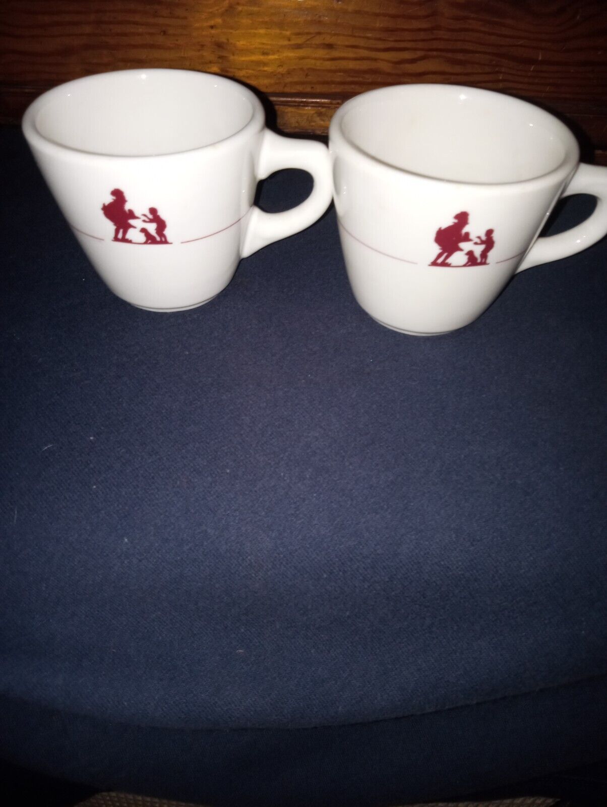 Vtg 60's HOWARD JOHNSON'S  Simon & PieMan Coffee Cups-Syracuse China Lot of Two